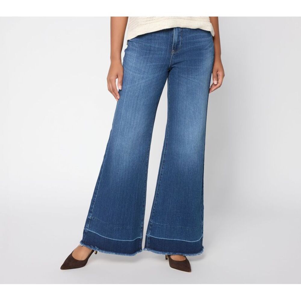 NYDJ Women's Plus Sz Pants 20W Make Your Selection: Mia Palazzo Wide Blue